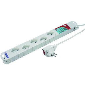 Steffen STEBA TWIST Steckdosenleiste, 5×T13, mit Schalter, 3 m, IP20 – weiss