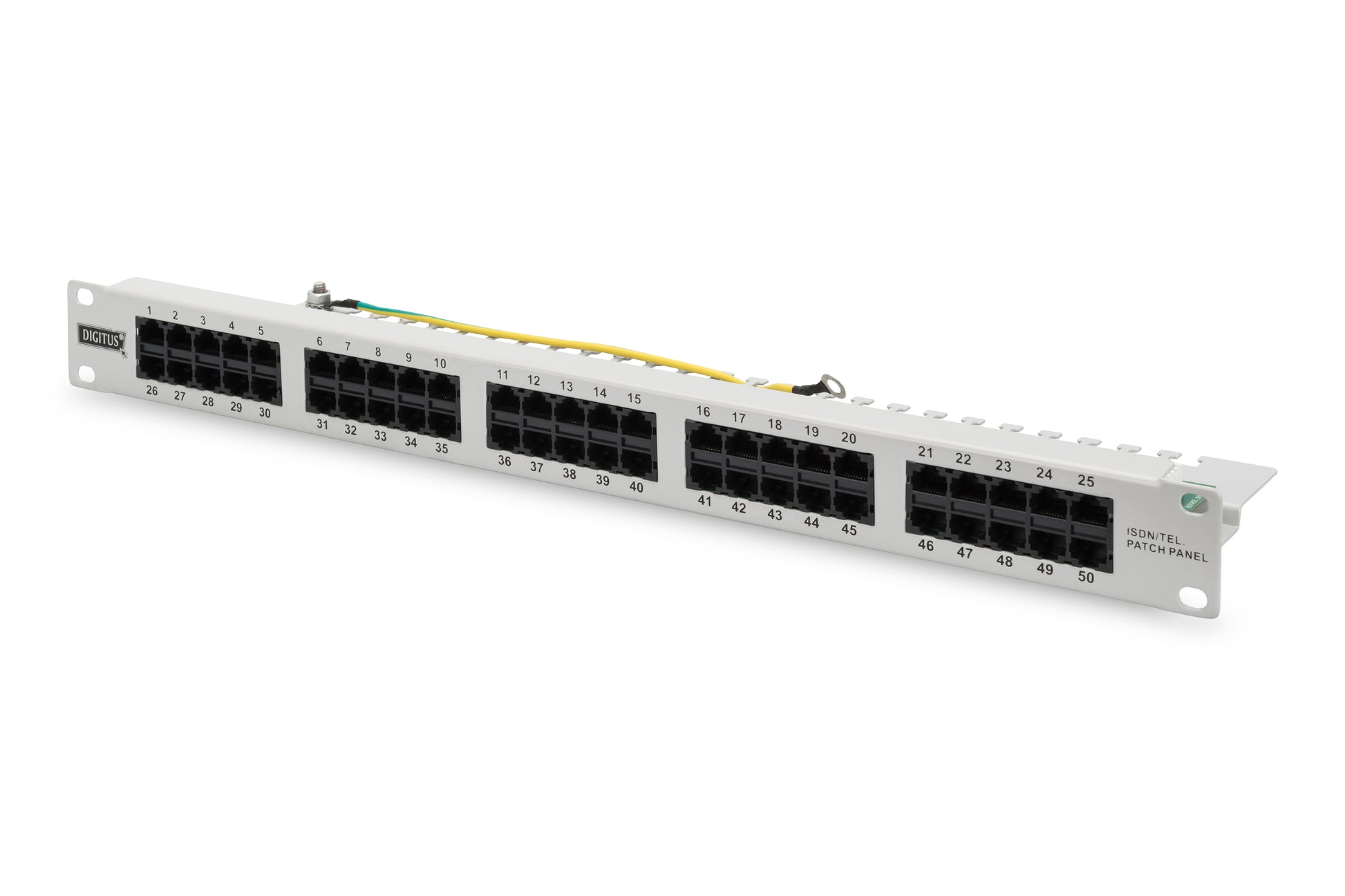 Digitus CAT 3 ISDN – Patchpanel – 50× RJ‑45 Cat3, 1U, Grau