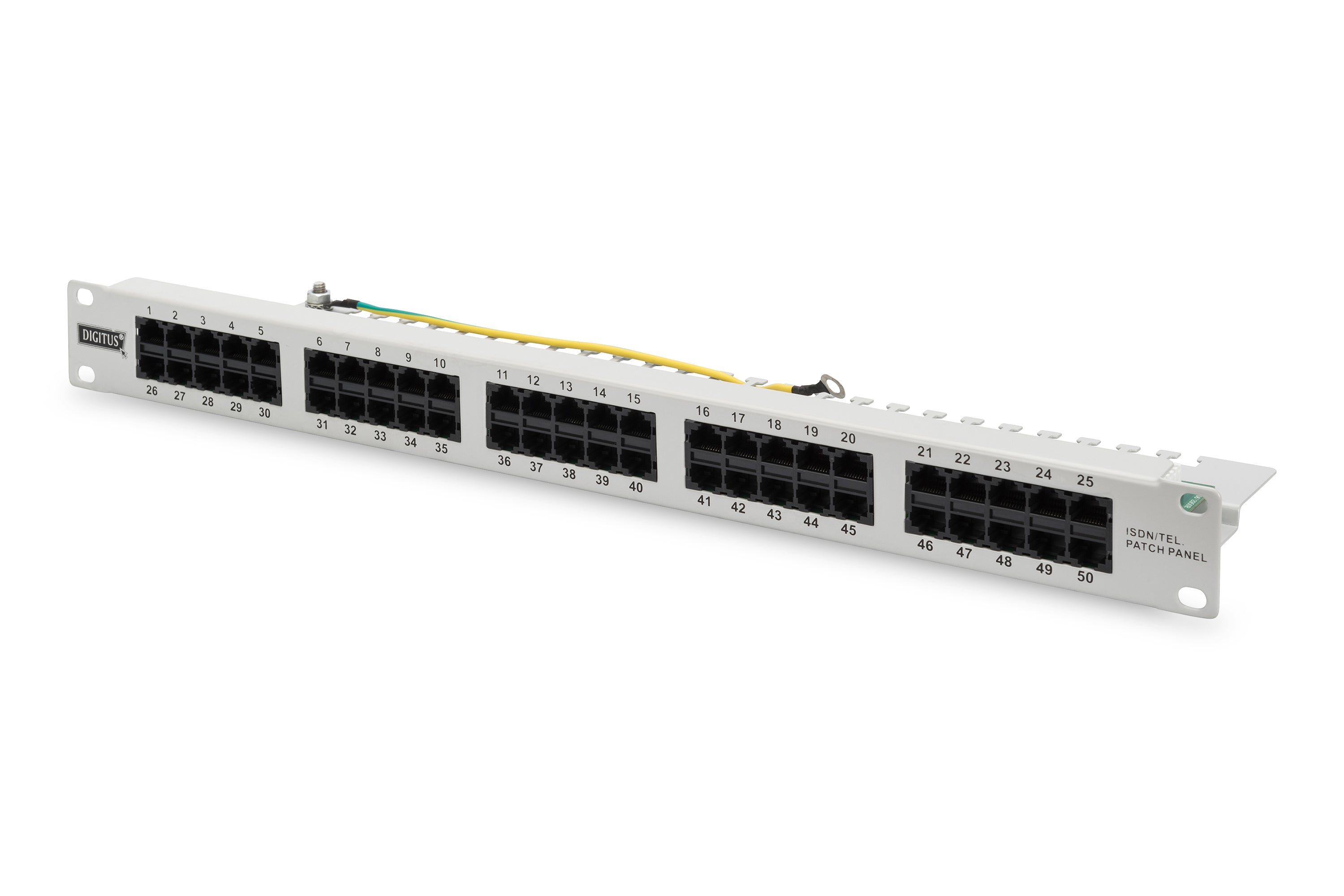 Digitus CAT 3 ISDN – Patchpanel – 50× RJ‑45 Cat3, 1U, Grau