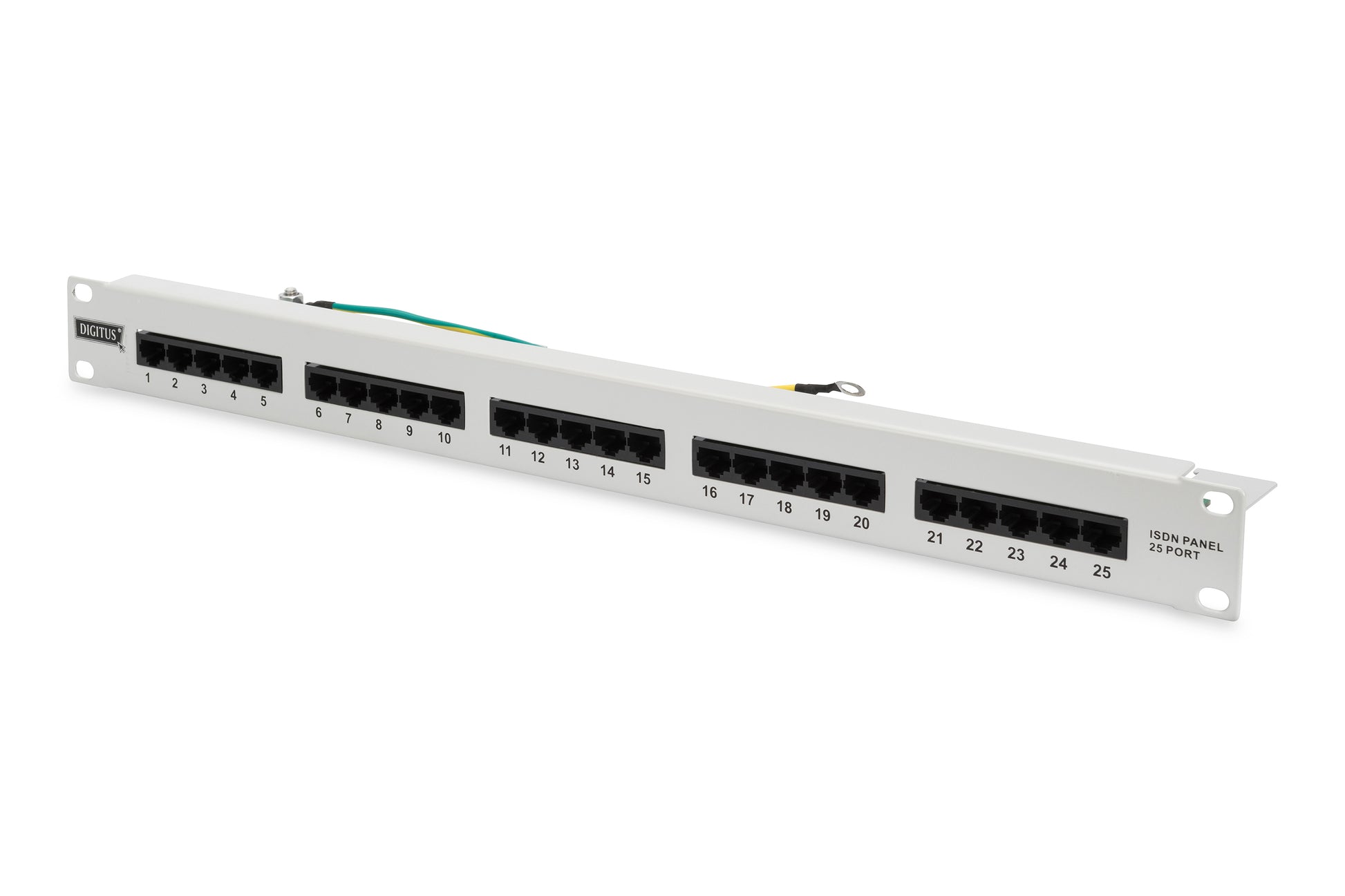 Digitus Patchpanel – 25× RJ‑45, Cat3, 1U, Grau