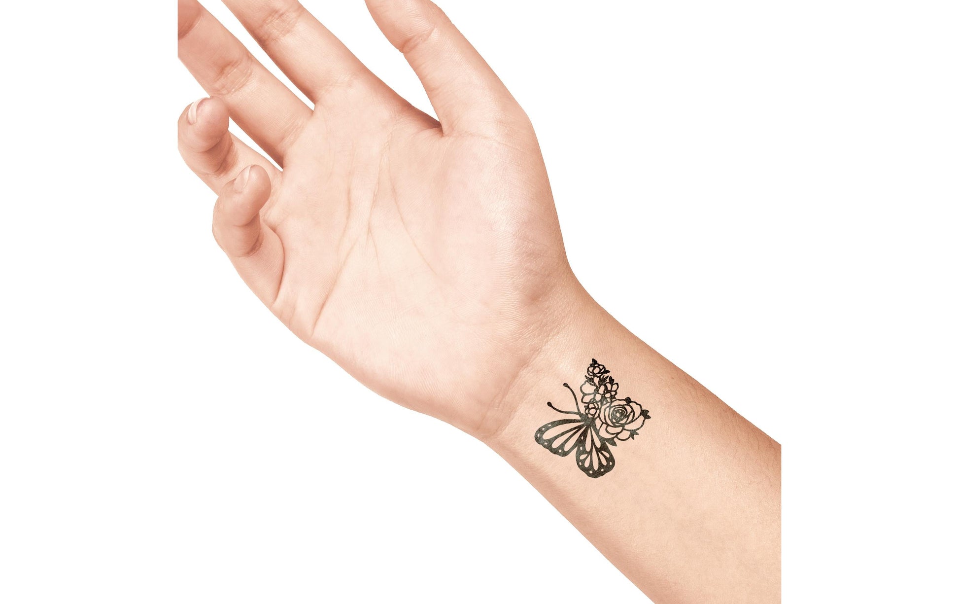 LaDot Tattoostempel Schmetterling – Weiss – 4 × 4,5 cm – Stein – 1 Stk