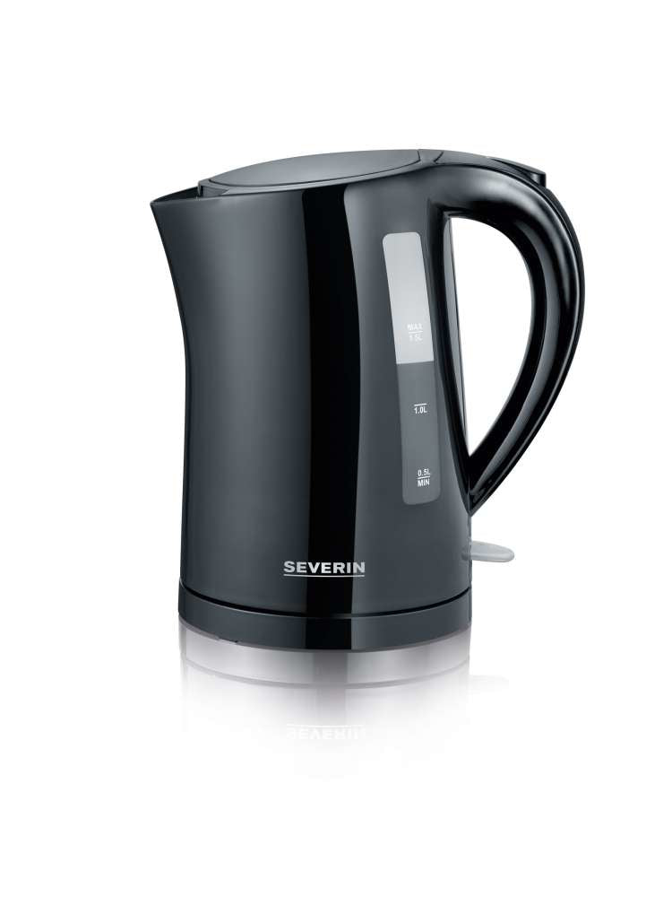 Severin Wasserkocher WK 3498 – 1,5 l, Metall, Kunststoff, 2200 W, Schwarz, 360°-Sockel