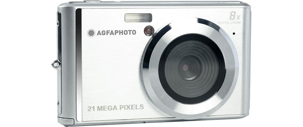 AgfaPhoto Compact Cam DC5200 – Kompaktkamera, 21 MP, 720p, 8× optischer Zoom, Grau