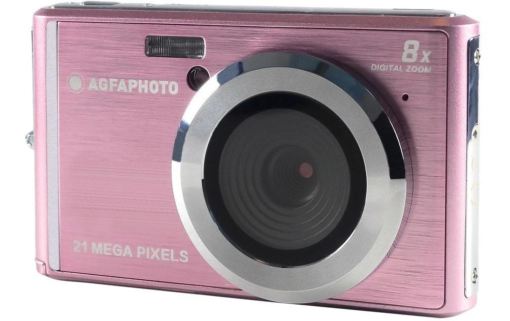 AgfaPhoto Compact Cam DC5200 – Kompaktkamera, 21 MP, 720p, 8× optischer Zoom, Pink