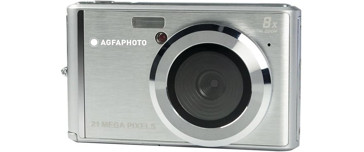 AgfaPhoto Compact Cam DC5200 – Kompaktkamera, 21 MP, 720p, 8× optischer Zoom, Grau