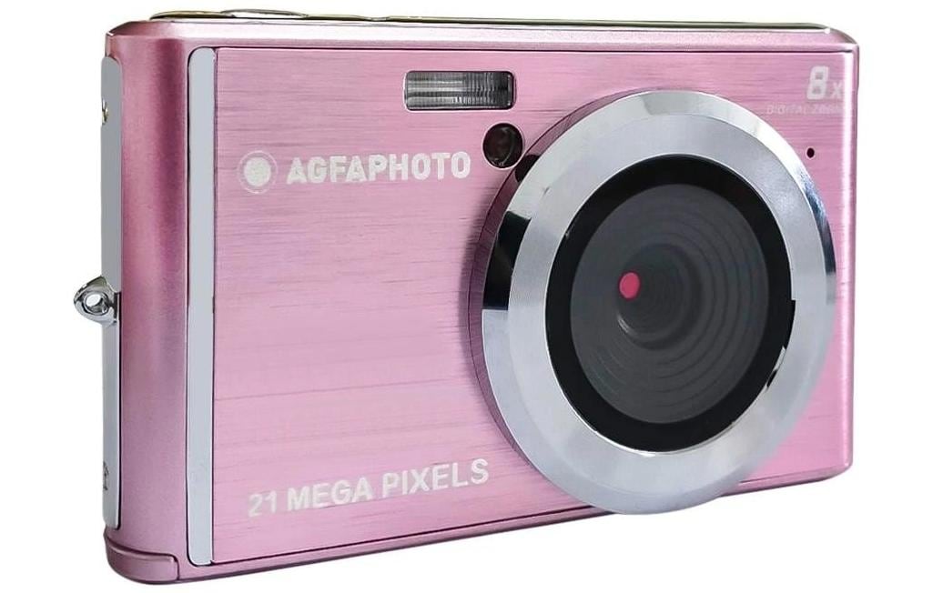 AgfaPhoto Compact Cam DC5200 – Kompaktkamera, 21 MP, 720p, 8× optischer Zoom, Pink