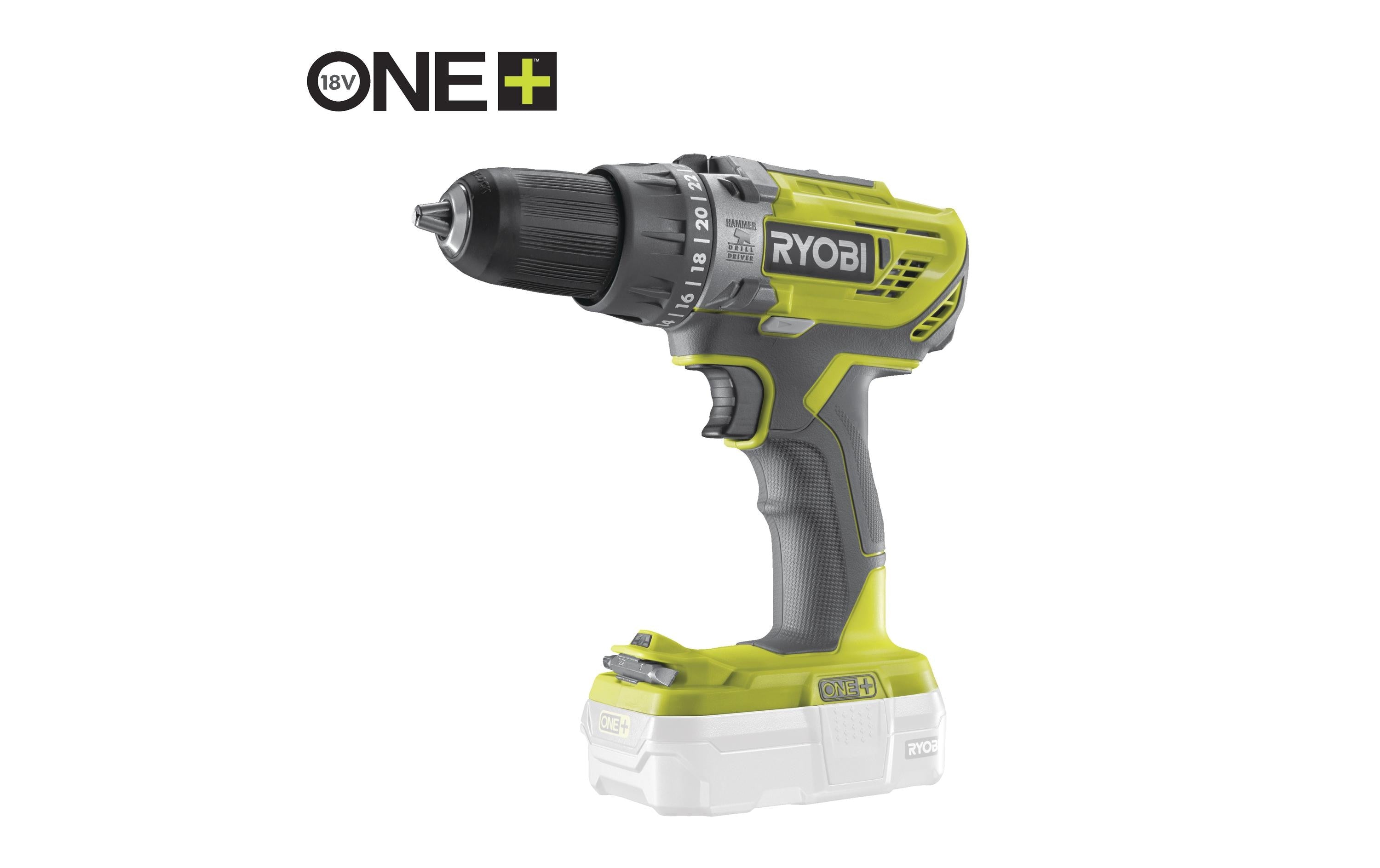 Ryobi Akku-Schlagbohrschrauber R18PD3-0 – 18 V (ONE+) – Schnellspannbohrfutter – 50 Nm – Solo