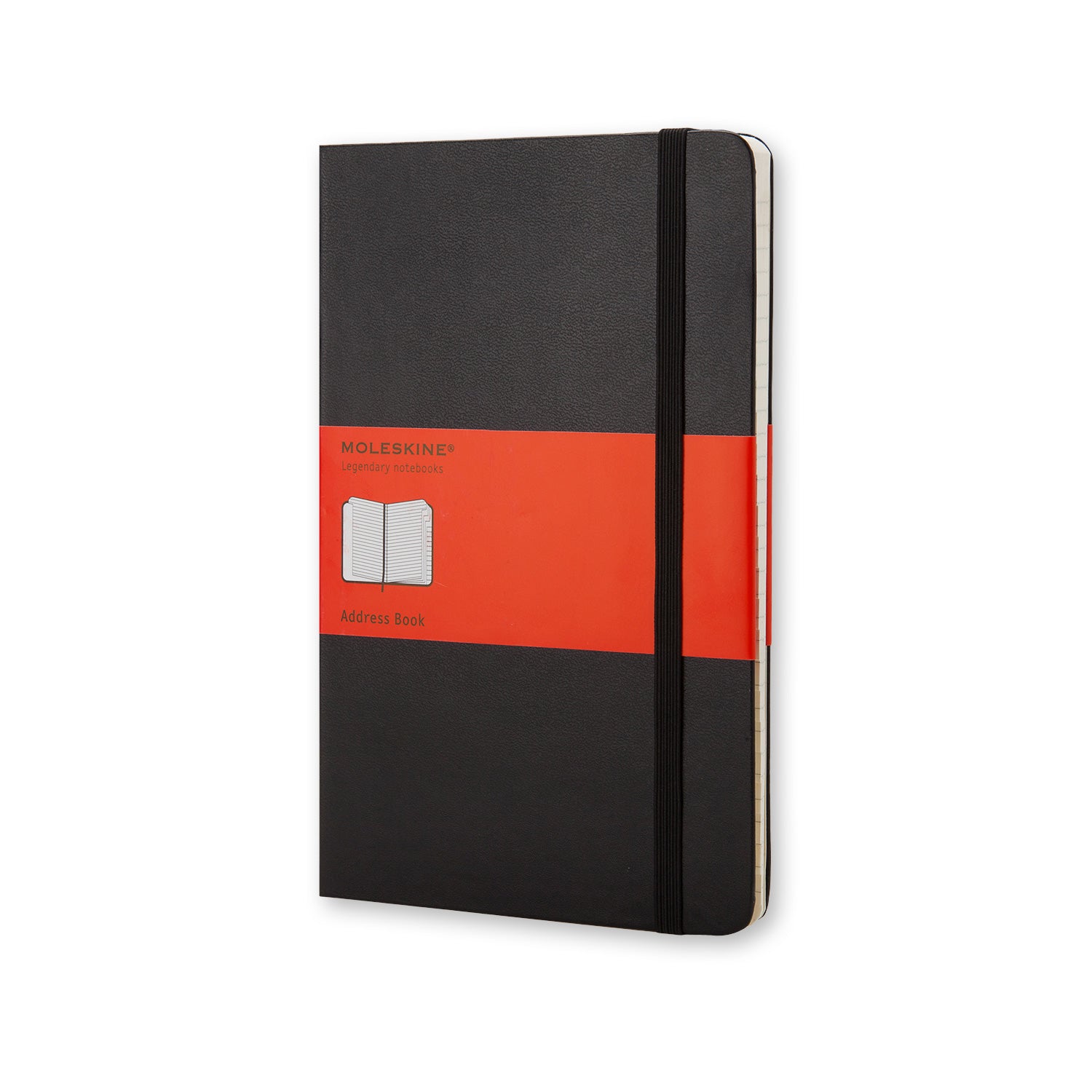 Moleskine Klassisches Adressbuch – A5 – liniert – Hardcover, Gummiband, Innentasche – schwarz