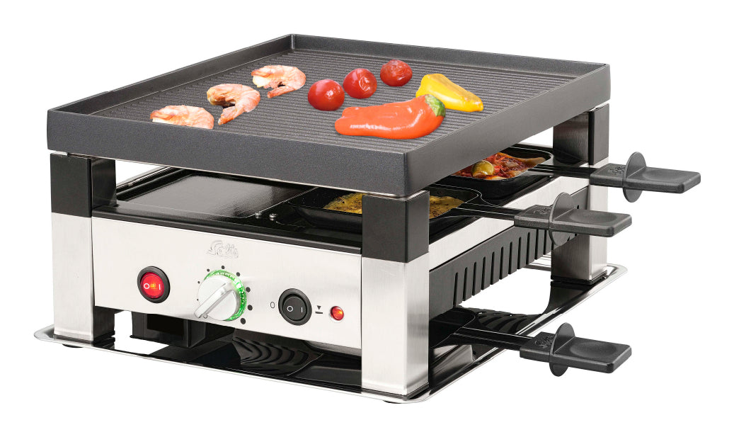 Solis Tischgrill 7910 – 4 Personen, Antihaftbeschichtet, 1020 W – Schwarz/Edelstahl