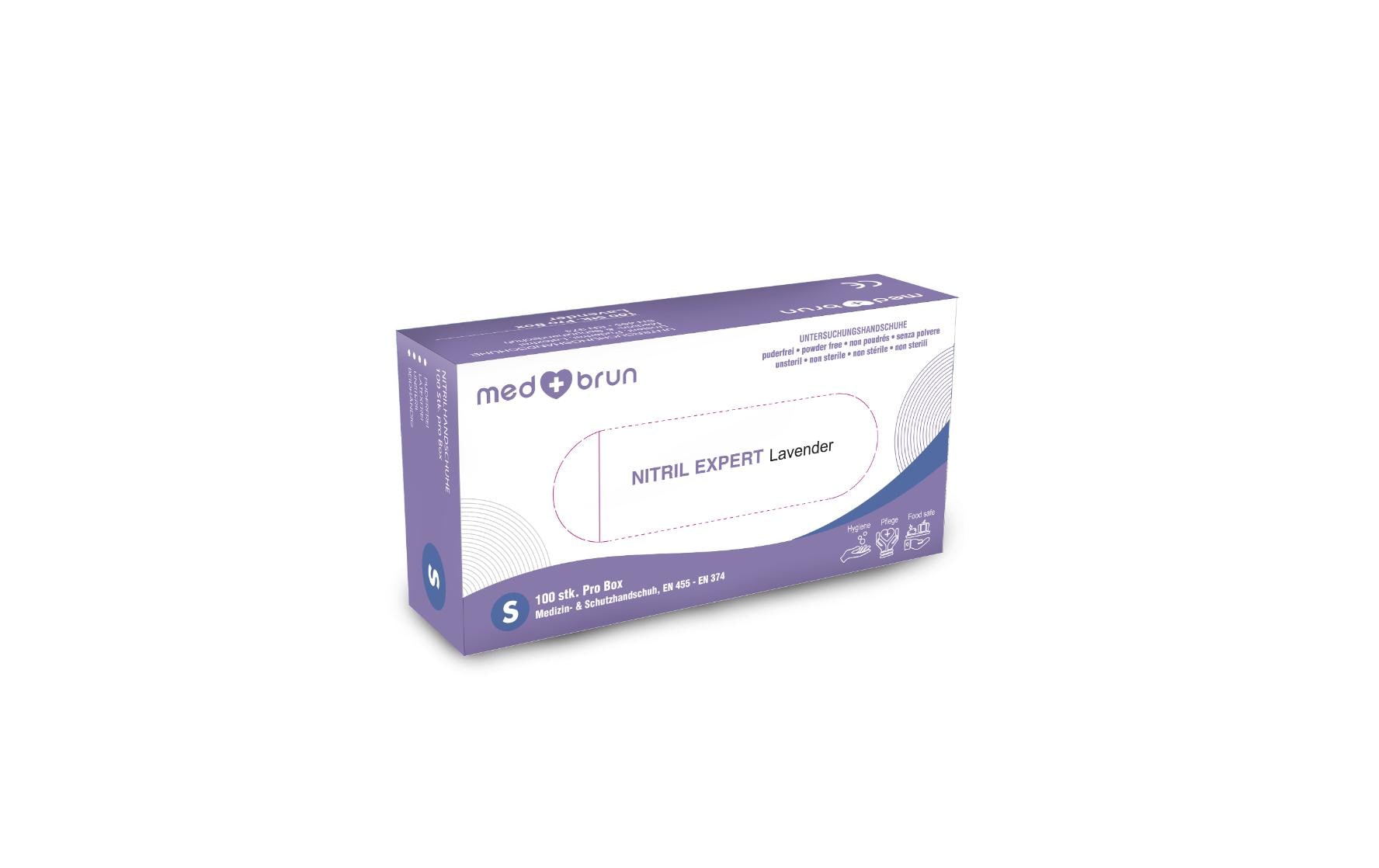 MedBrun Einweghandschuhe Nitril – XL, 50 Paar – Violett, CE, puderfrei