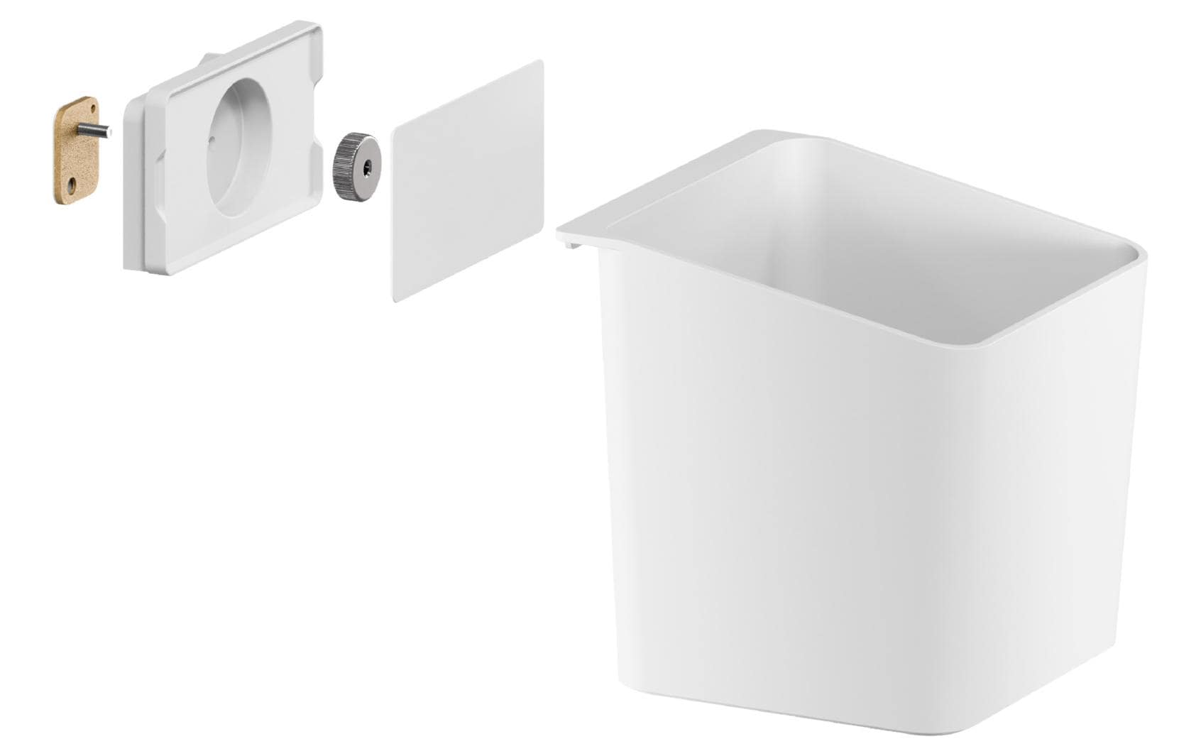 Tesa Kräutertopf – 2,5 l – eckig, mit Wandhalterung – ABS – grau – 13,5 × 13,5 × 14 cm