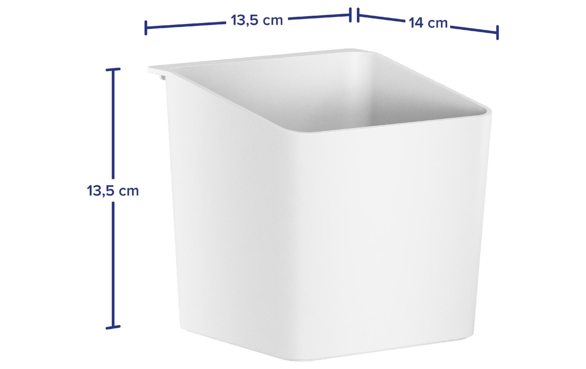 Tesa Kräutertopf – 2,5 l – eckig, mit Wandhalterung – ABS – grau – 13,5 × 13,5 × 14 cm