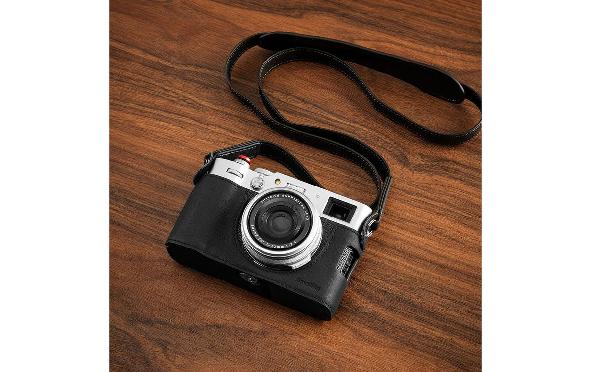 SmallRig Half Case Kit Kamerahülle – Leder/PU – für FUJIFILM X100VI – Schwarz