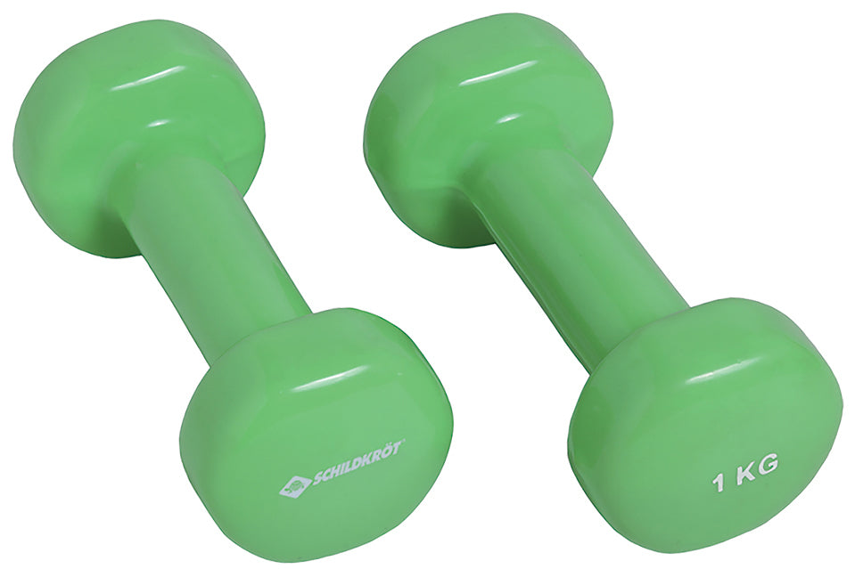 Schildkröt Fitness Kurzhantel-Set, 1 kg pro Hantel – Grün – 2er-Set
