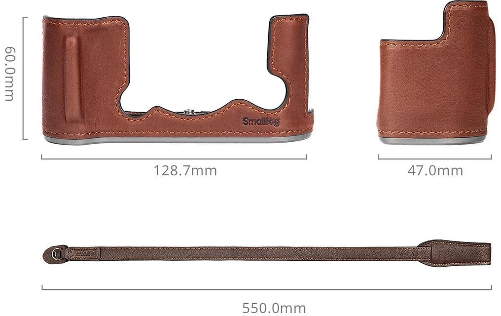 SmallRig 4710 Half Case Kit Kamerahülle – Echtes Leder/PU – für FUJIFILM X-T50 – Braun