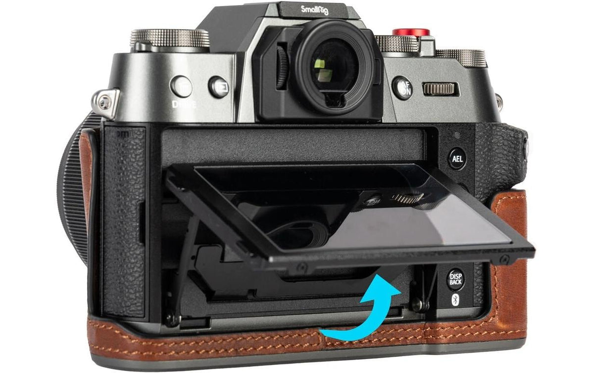 SmallRig 4710 Half Case Kit Kamerahülle – Echtes Leder/PU – für FUJIFILM X-T50 – Braun