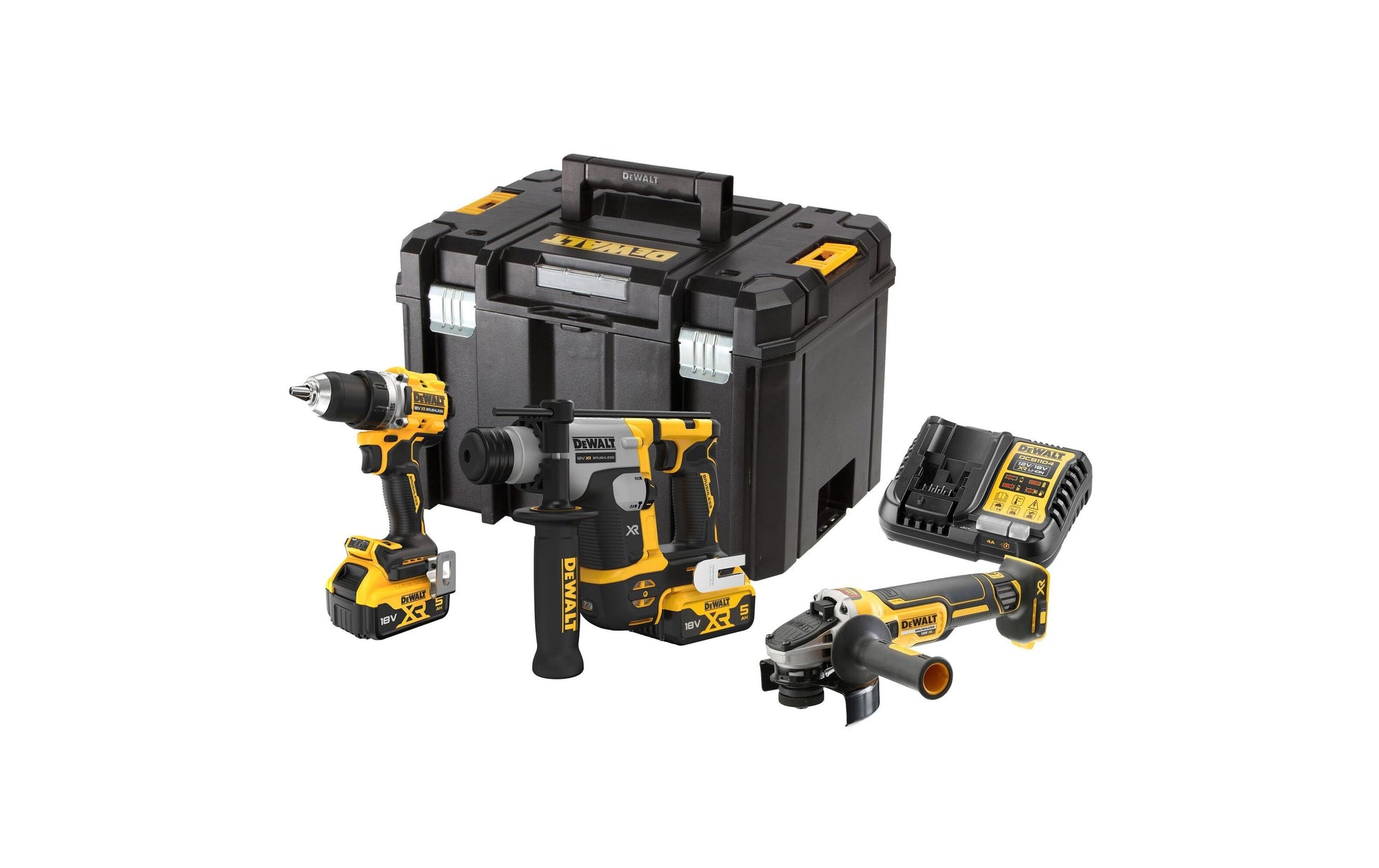 DeWalt Akku-Bohrschrauber – 18 V (XR) – Schnellspannbohrfutter – mit 2 Akkus & Ladegerät