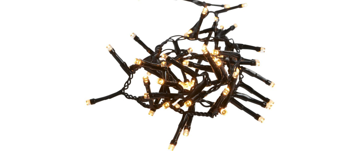 Star Trading Lichterkette – 16 m, 324 lm, 5,92 W, Warmweiss, 1900 K, IP44, Netzbetrieb, Schwarz, PVC