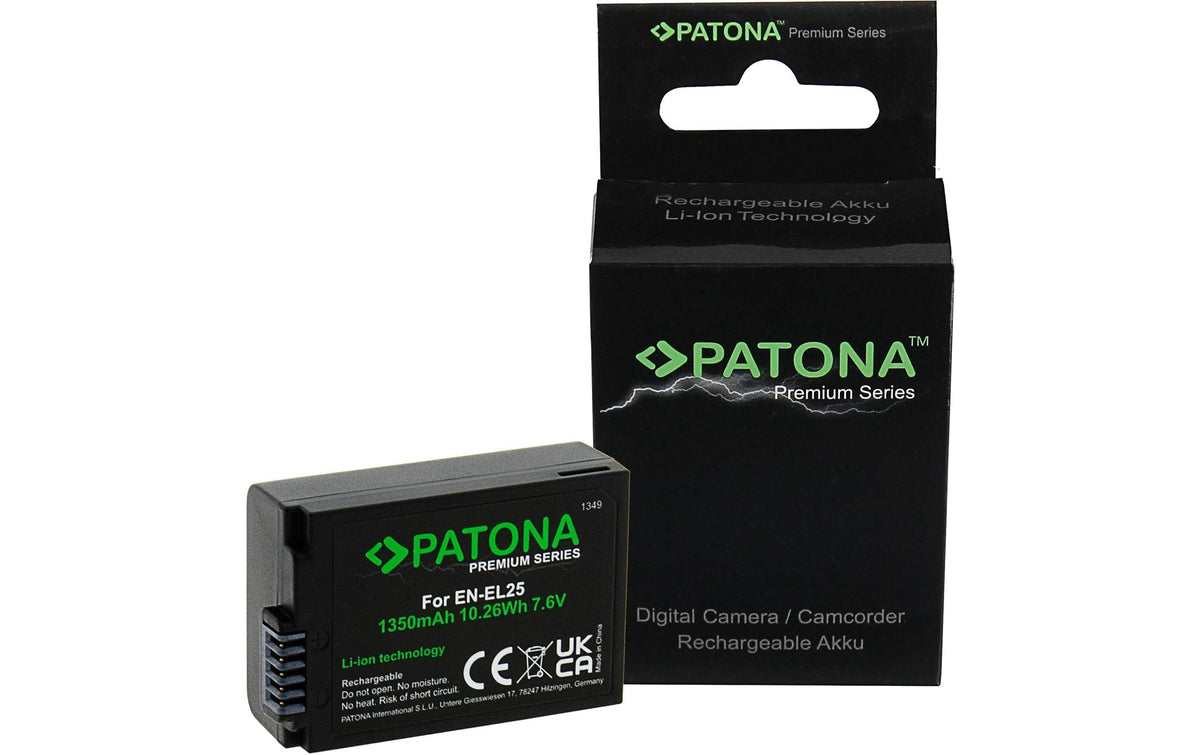 PATONA Premium Akku – 1350 mAh, 7,6 V Li-Ion – für Nikon EN-EL25, Z50, Z fc