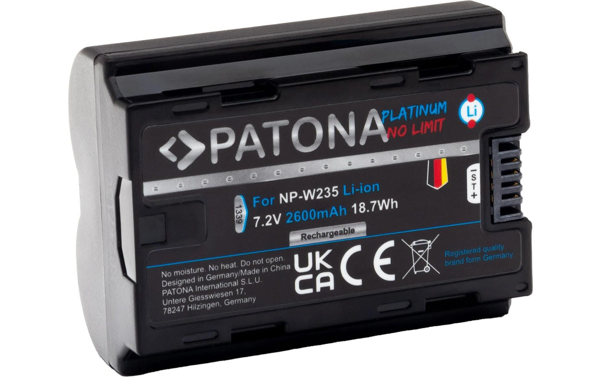 PATONA Platinum NP-W235 Akku – 7,2 V, 2600 mAh – für Fujifilm X-T4 und andere