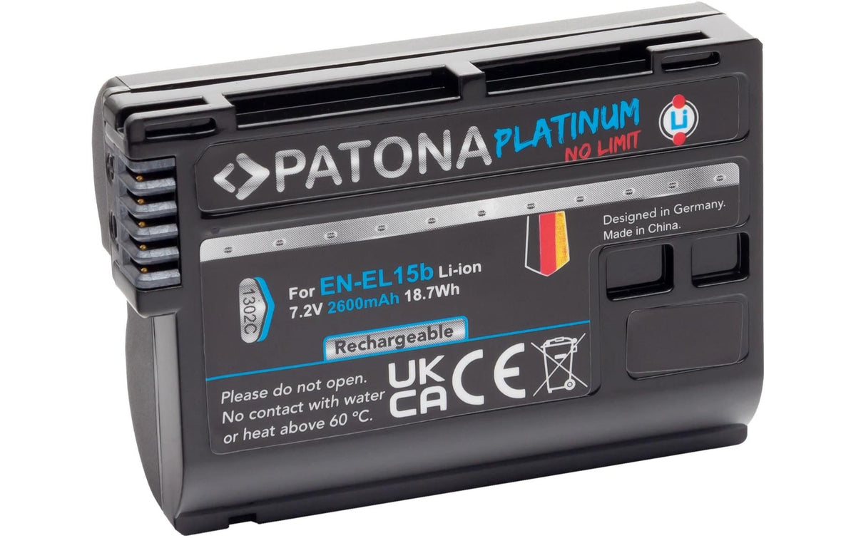 PATONA Platinum Akku EN-EL15 2600 mAh, 7 V – für Nikon D7000, D7100, D600 und andere