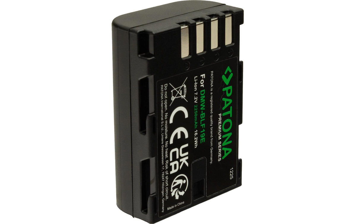 Patona Premium Akku Panasonic DMW-BLF19E – 2250 mAh, 7,2 V – für Panasonic DC-GH5, DMC-GH4, DMC-GH3 und andere