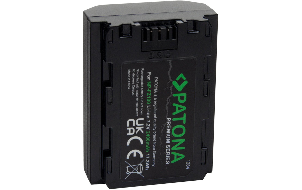 PATONA NP-FZ100 Akku – 2400 mAh, 7,2 V Li-Ion – für Sony Alpha 6600, A7 III, A7C und andere