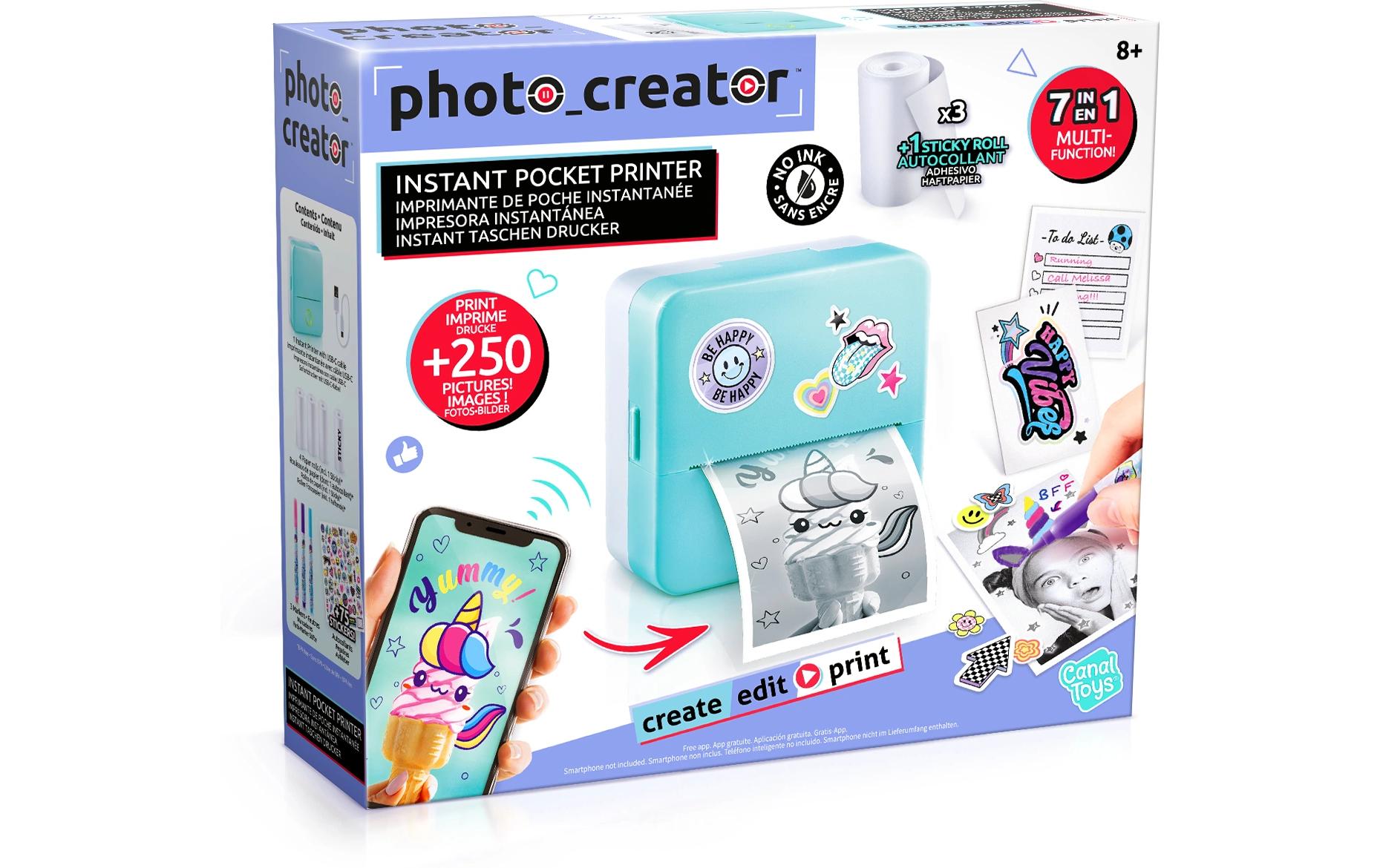 Canal Toys Instant Pocket Printer – Drucker (Spielzeug) – 20 × 18 × 6 cm – ab 8 J. – hellblau
