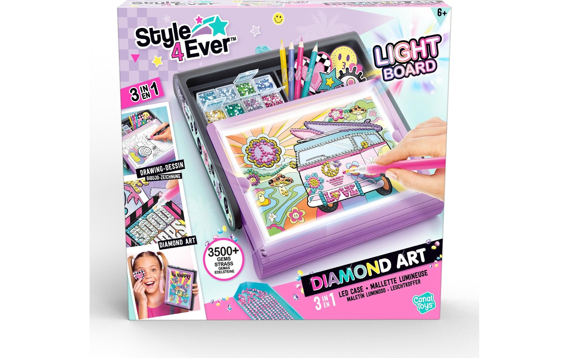 Canal Toys Style 4 Ever – Diamond-Painting-Set LED-Case – Mehrfarbig – ab 6 Jahren