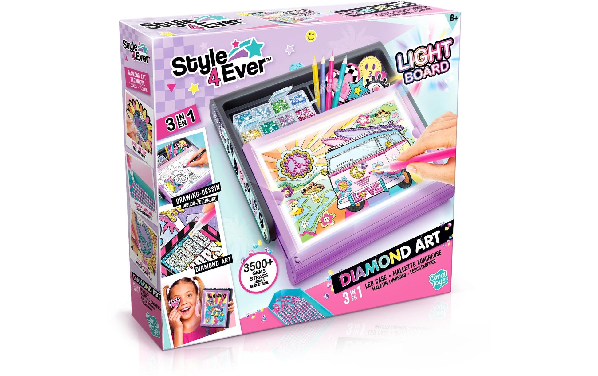 Canal Toys Style 4 Ever – Diamond-Painting-Set LED-Case – Mehrfarbig – ab 6 Jahren