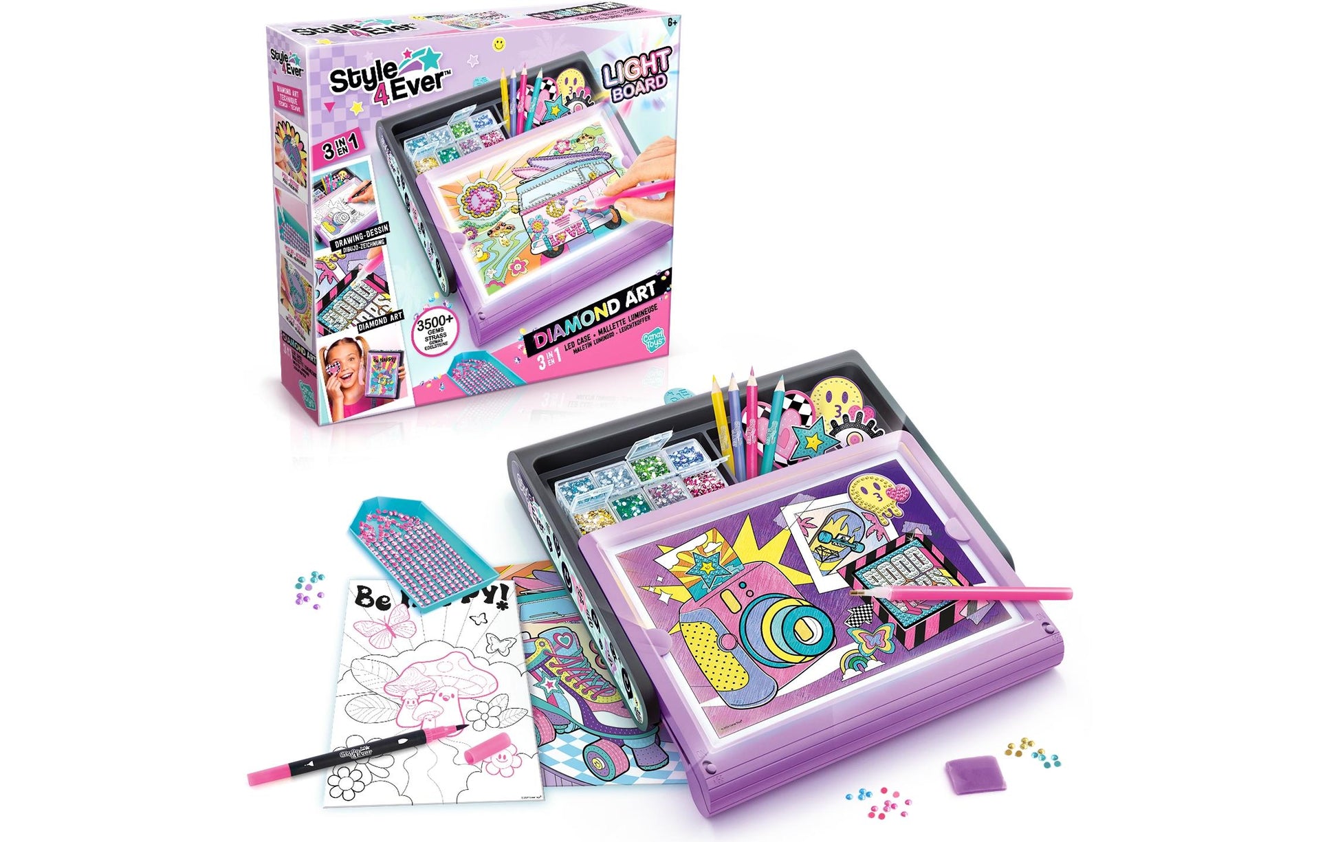 Canal Toys Style 4 Ever – Diamond-Painting-Set LED-Case – Mehrfarbig – ab 6 Jahren