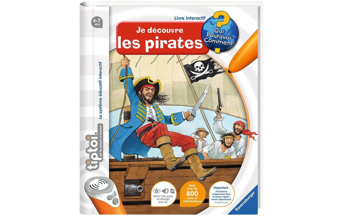 Ravensburger Lernspiel – Ich entdecke die Piraten, Brettspiel, ab 1 Spieler, 4–7 Jahre, Französisch