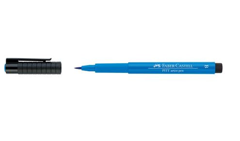 Faber-Castell Pitt Artist Pen Pinselstift – Pinselspitze, 2,5 mm, pigmentiert, wasserfest, Phthaloblau