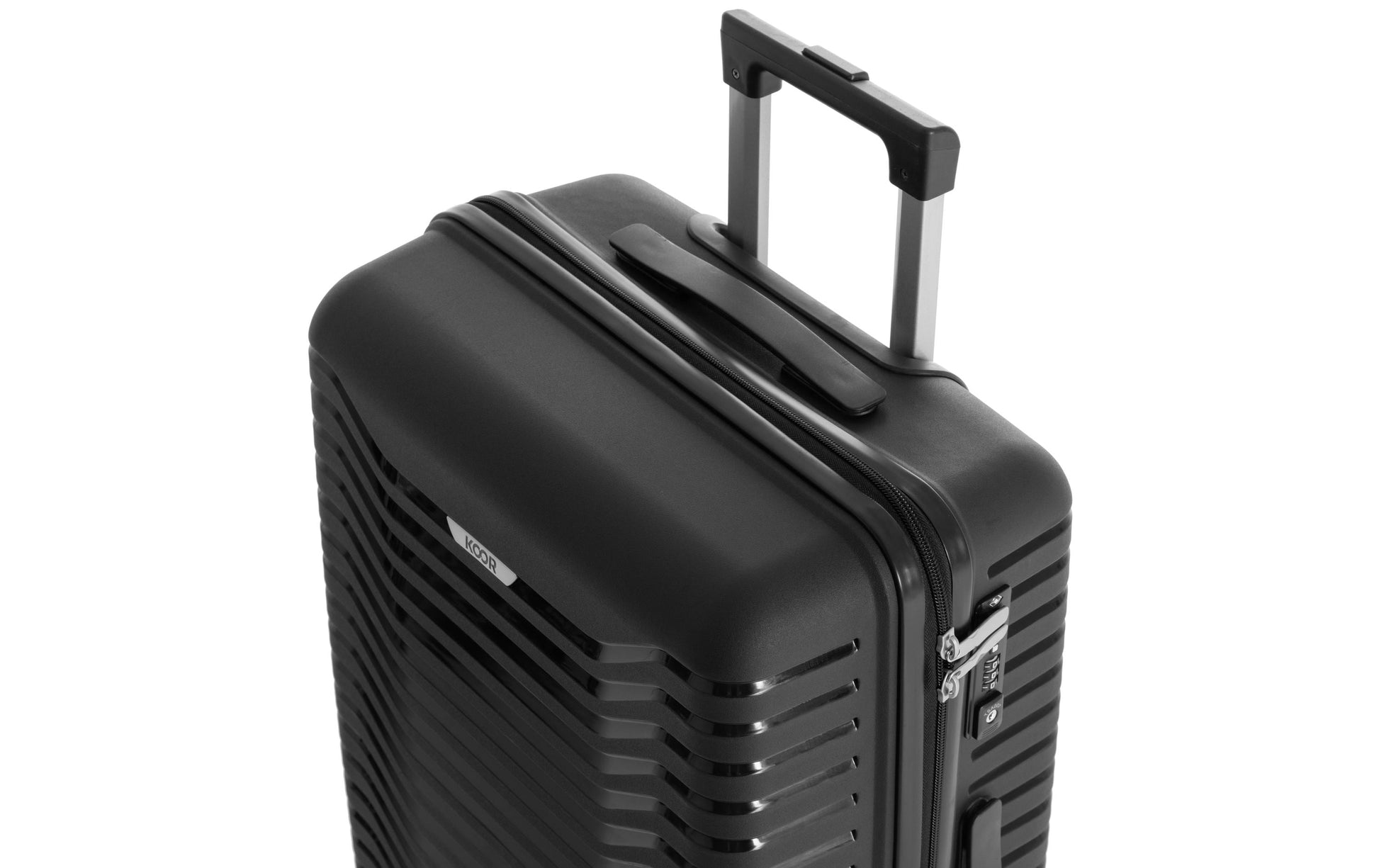 KOOR Trolley – 95 l, PP, 4 Rollen, mit TSA, schwarz, 46 × 76 × 30 cm