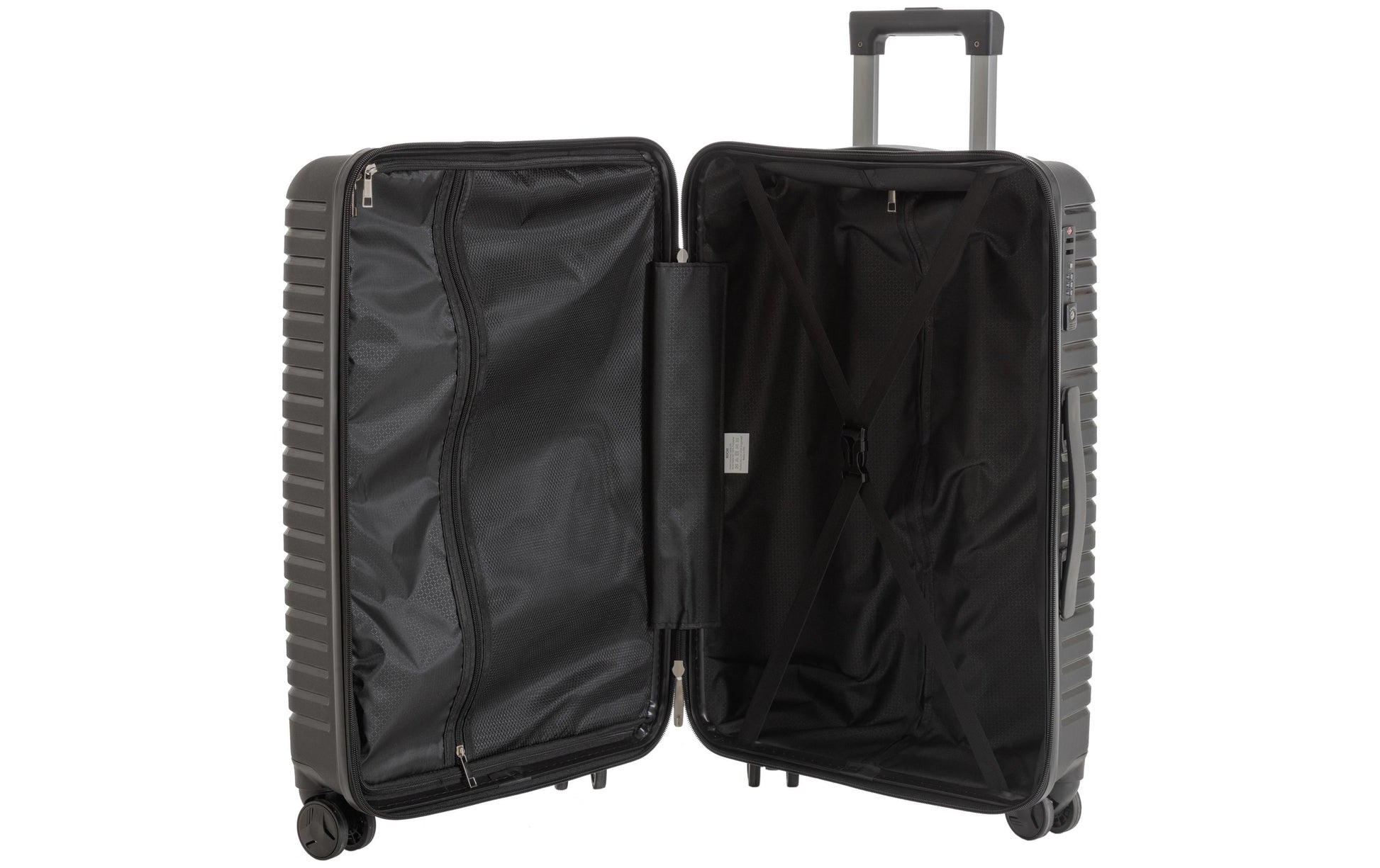 KOOR Trolley – 40 l, Hartschale, 4 Rollen, mit TSA, schwarz, 34 × 56 × 21 cm