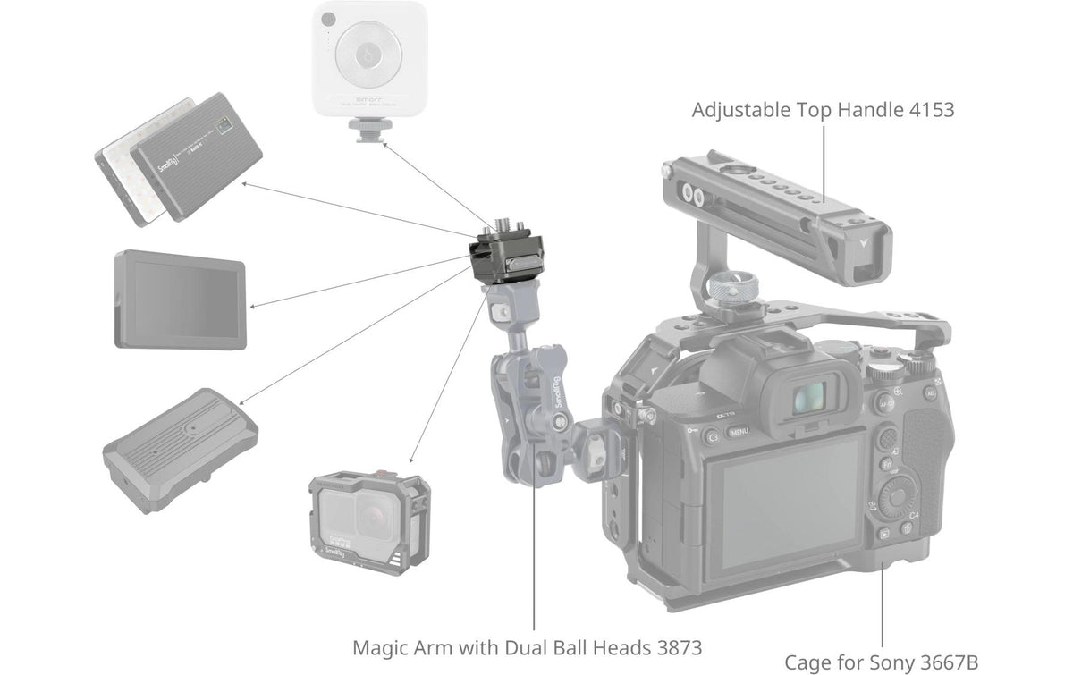 SmallRig HawkLock H21 Montageplatten-Kit – Aluminium/Edelstahl, 221,1 × 181,1 × 141,8 mm, 732 g – Grau