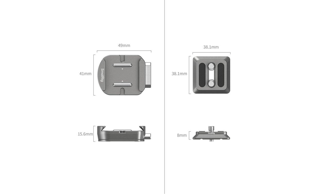 SmallRig HawkLock H38 Montageplatte – Arca-Swiss-kompatibel – Aluminium, 54,6 × 23 × 41 mm, 88 g