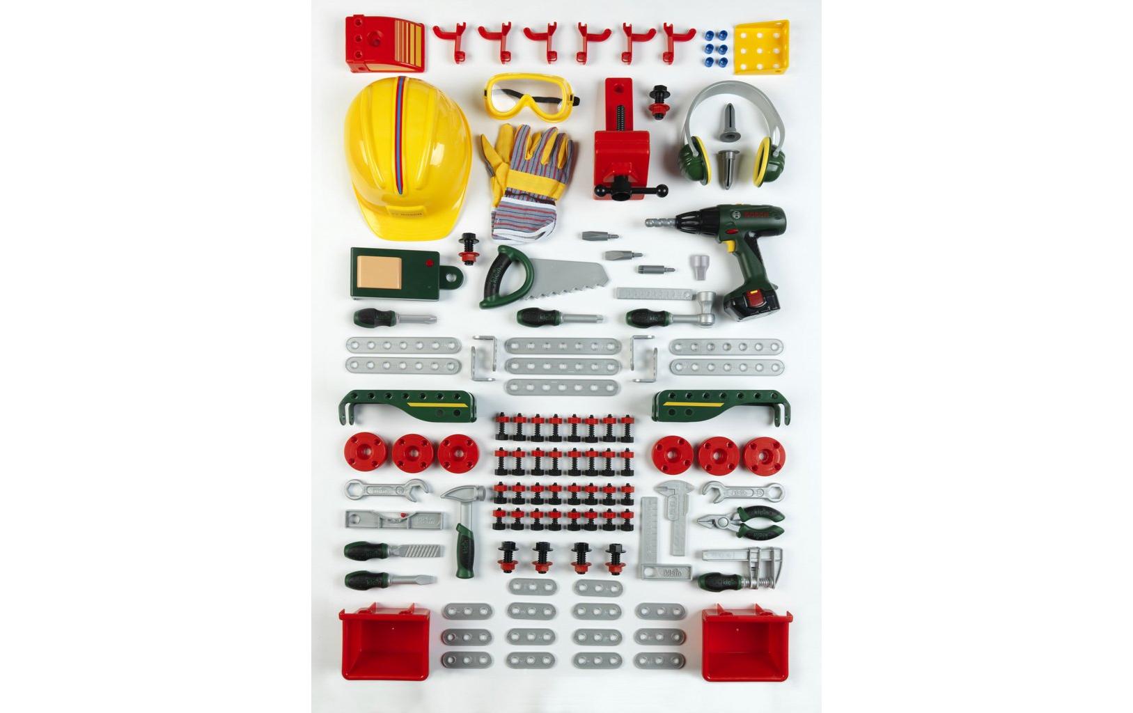 Theo Klein No. 1 Werkbank – BOSCH – mit Geräuschfunktion – 62 × 100 cm – ab 3 Jahren – Kunststoff – Mehrfarbig