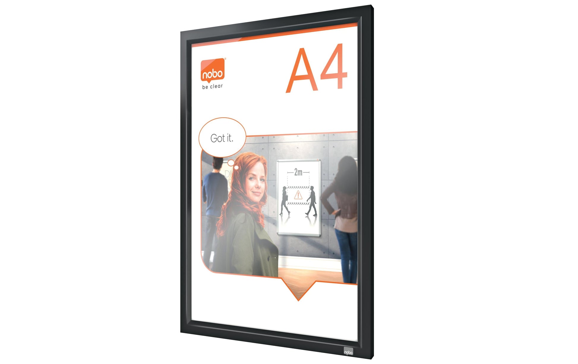 Nobo Impression Pro Plakatrahmen – für A4 – Klapprahmen – Weiss – Aluminium – 250×340 mm