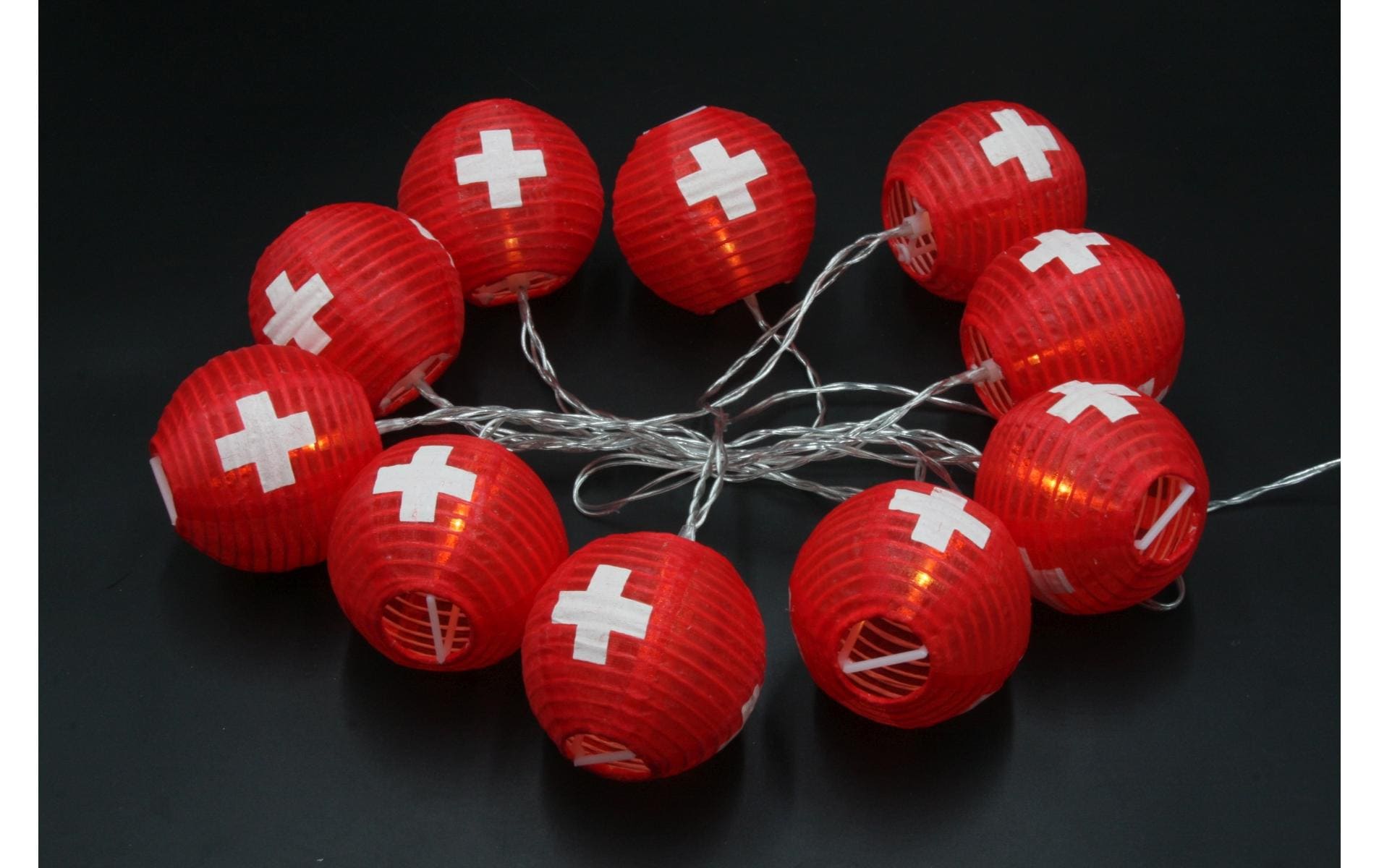 Dameco LED-Lichterkette – Starterset, 1,8 m, Warmweiss, 10 Lampen, Batteriebetrieb, Timer, Rot