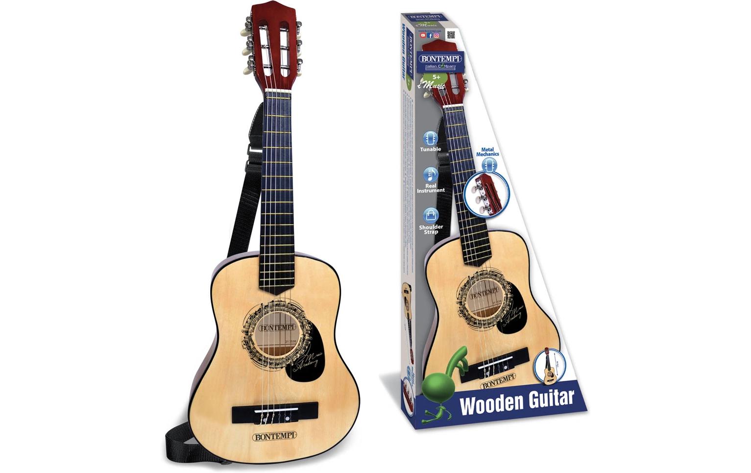 Bontempi Gitarre – 6 Saiten – 75 cm – Holz – ab 5 Jahren – braun