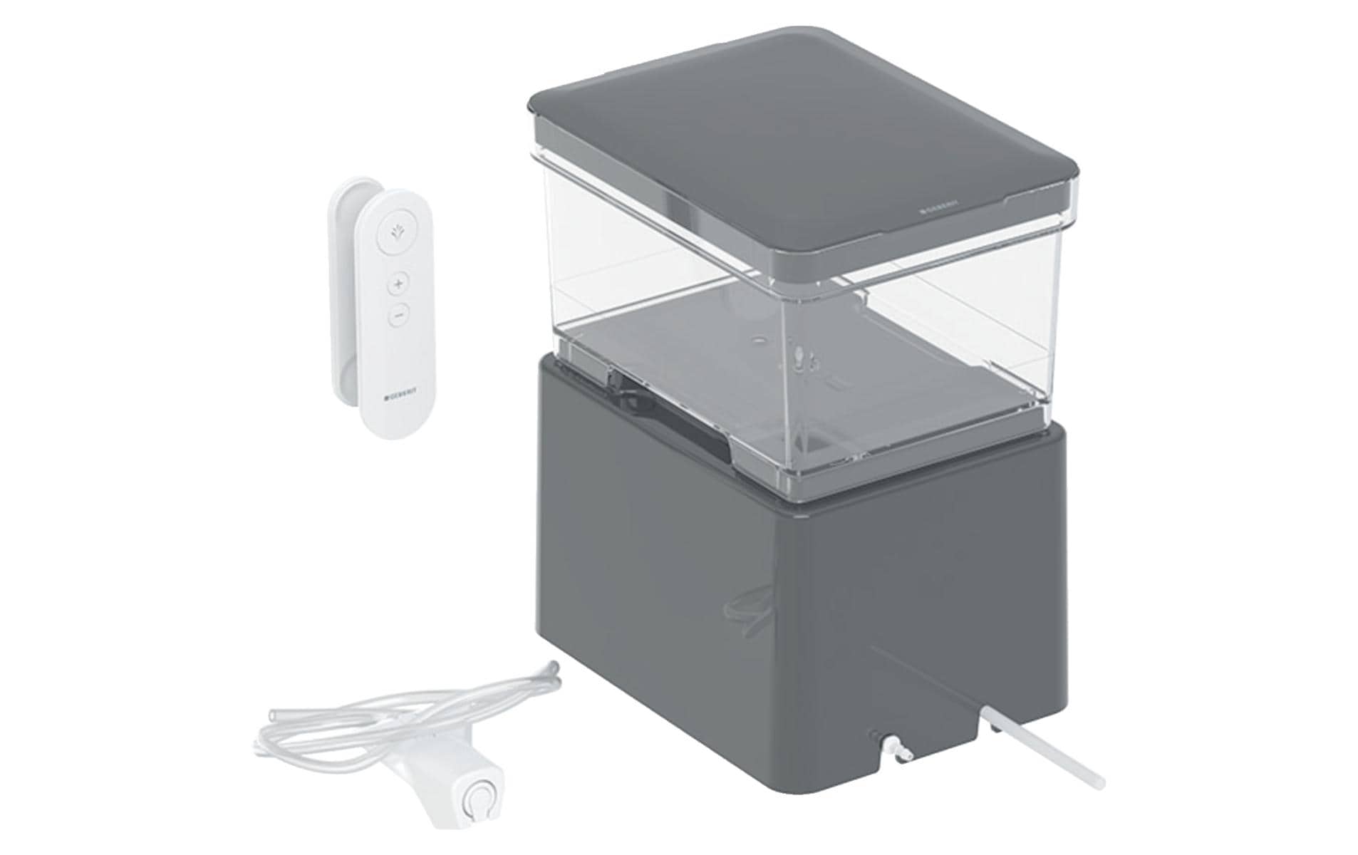 Geberit WC-Beistellgerät – Kunststoff, schwarz, 26 × 18 × 30 cm
