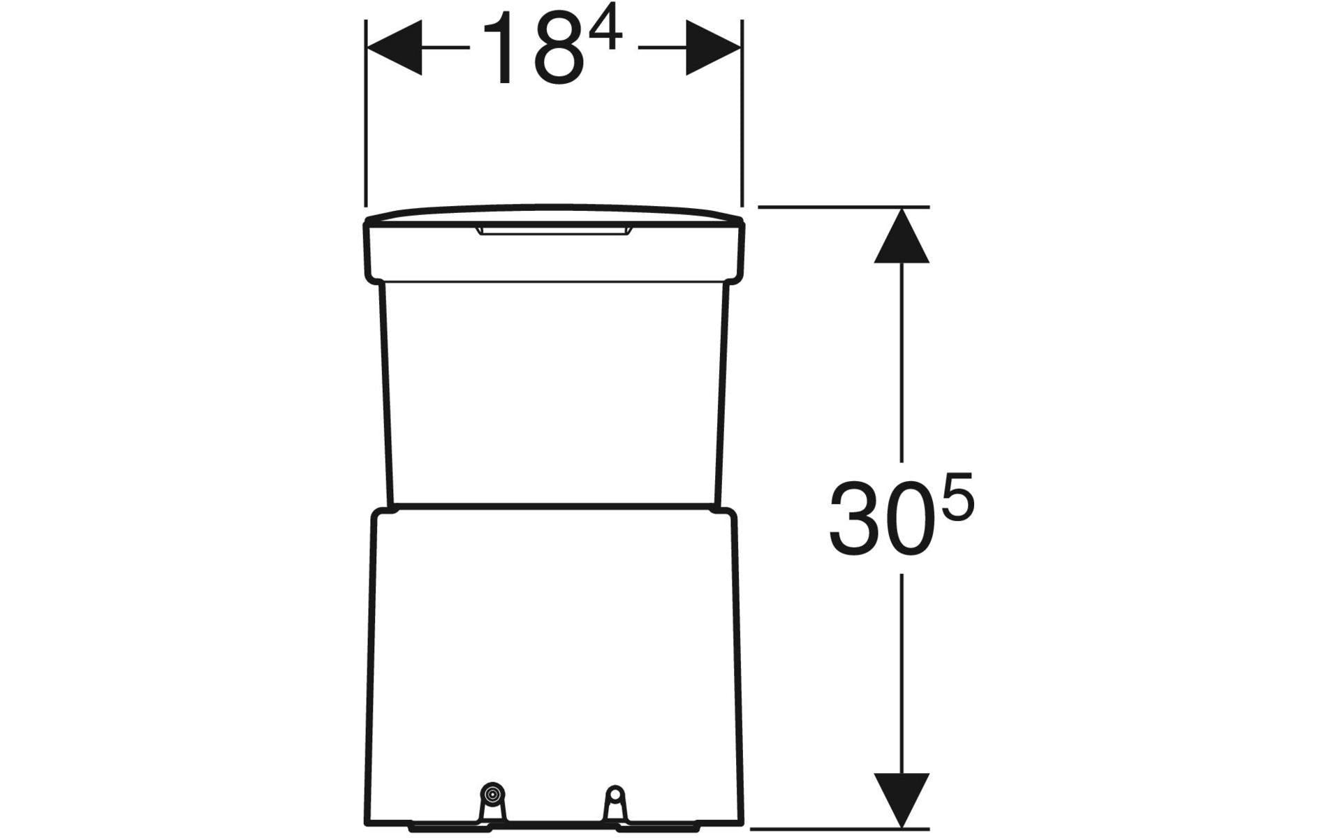 Geberit WC-Beistellgerät – Kunststoff, schwarz, 26 × 18 × 30 cm