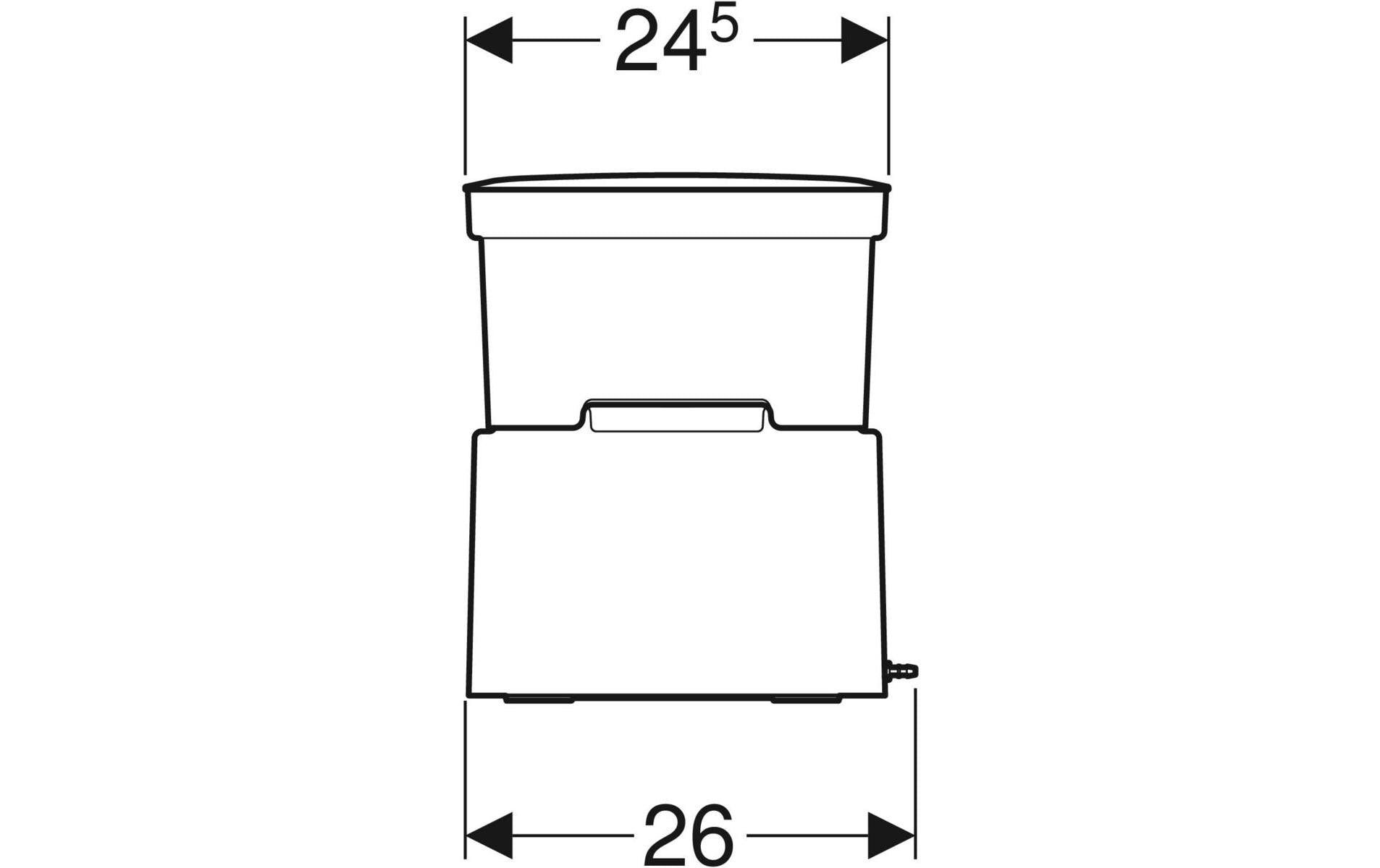 Geberit WC-Beistellgerät – Kunststoff, schwarz, 26 × 18 × 30 cm