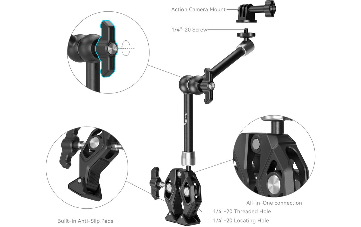 SmallRig 4454 Montageschelle – für Digitalkameras – max. 1,5 kg – 210 × 98 × 28 mm – Schwarz