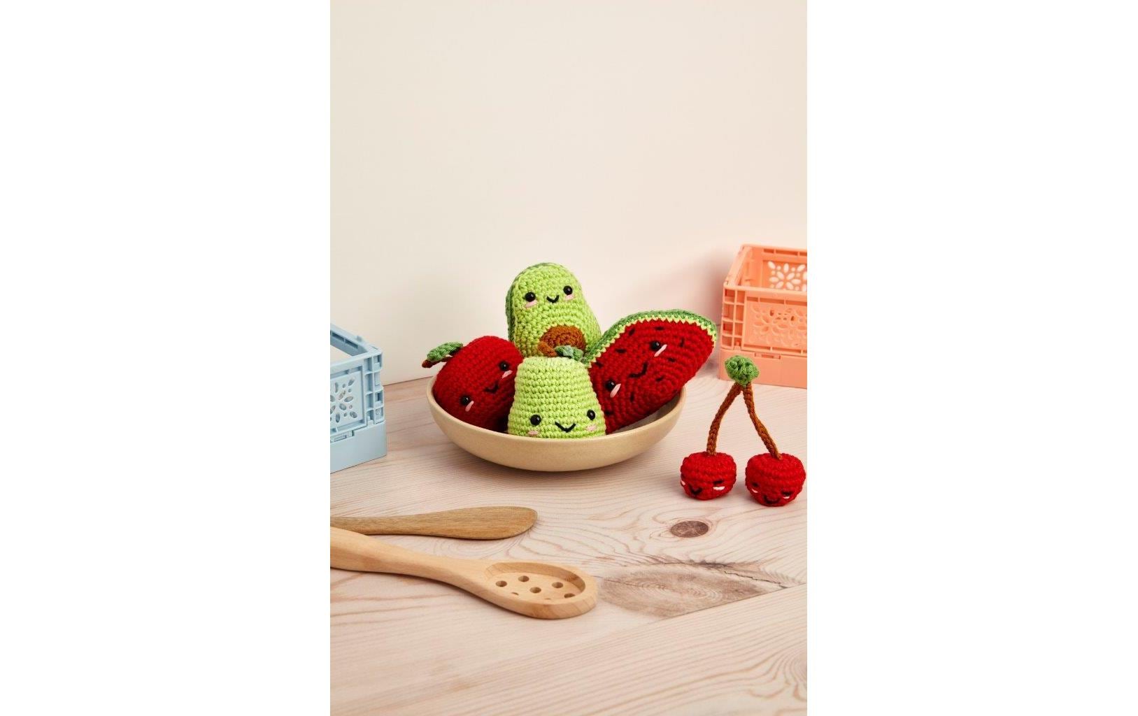 DMC Häkel-Set Amigurumi – Fruit Friends (Smiley) – Baumwolle