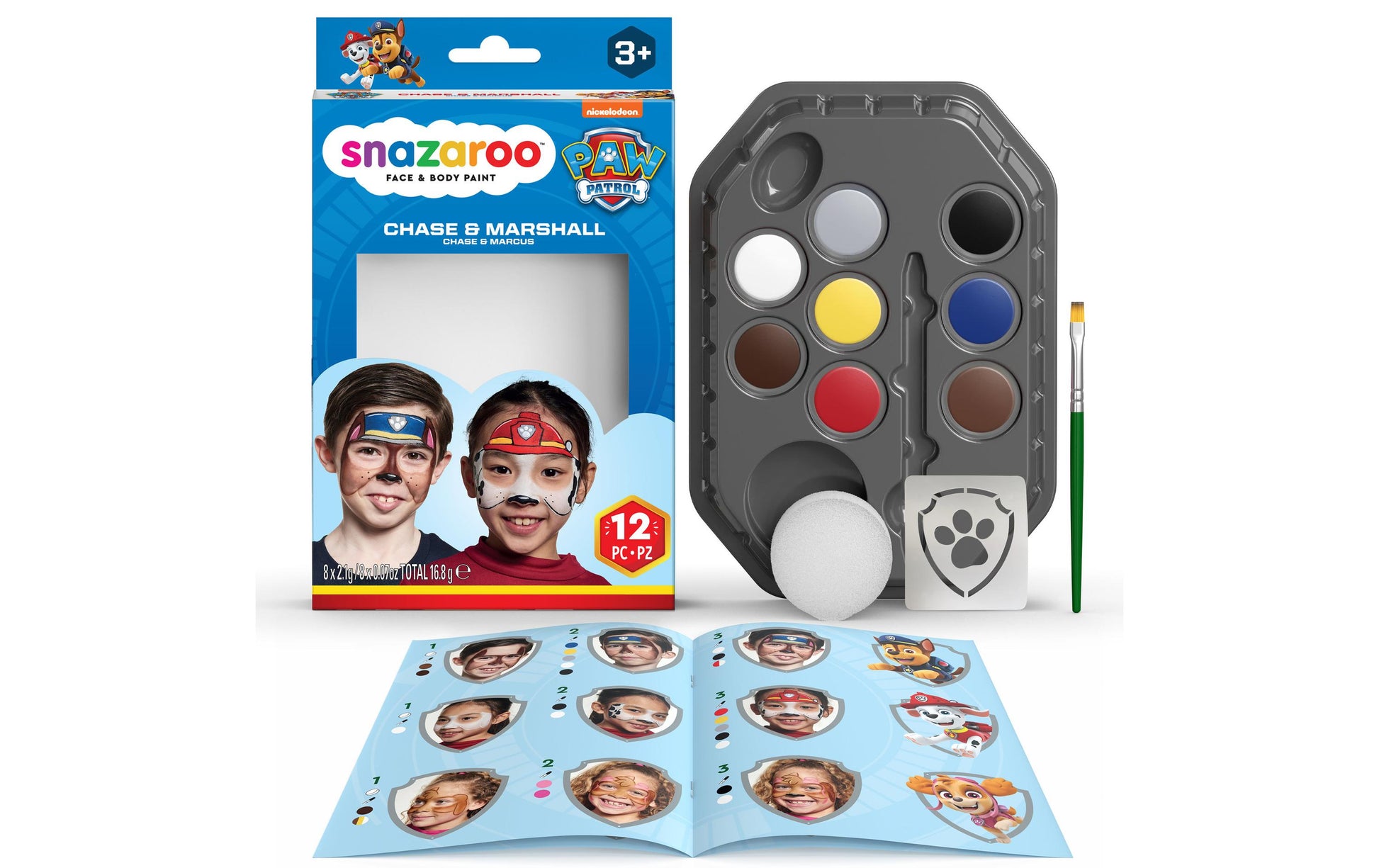 Snazaroo Paw Patrol Schminkpalette – 8 Farben, Mehrfarbig – 2,1 g – für Gesicht