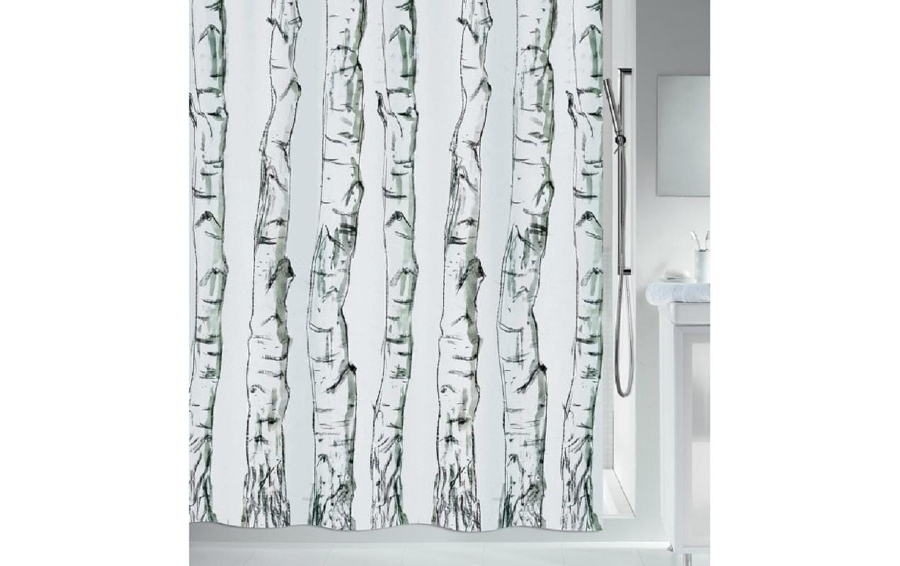 Spirella Wood Duschvorhang – 180 × 180 cm – Weiss – Polyester – waschbar bei 40 °C