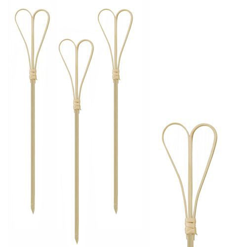 Papstar Bambus-Spiesse mit Herzgriff – Braun – 18 cm – Bambus/PP – 100 Stk