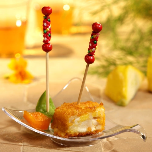 Papstar Fingerfood-Spiess MEXICO, Bambus, 12 cm – mehrfarbig – 250 Stk.